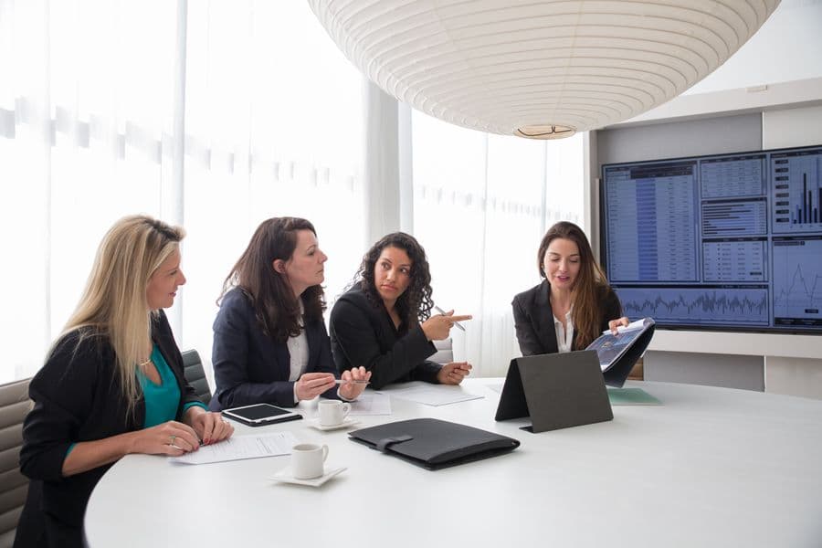 An executive team reviewing an AI readiness report